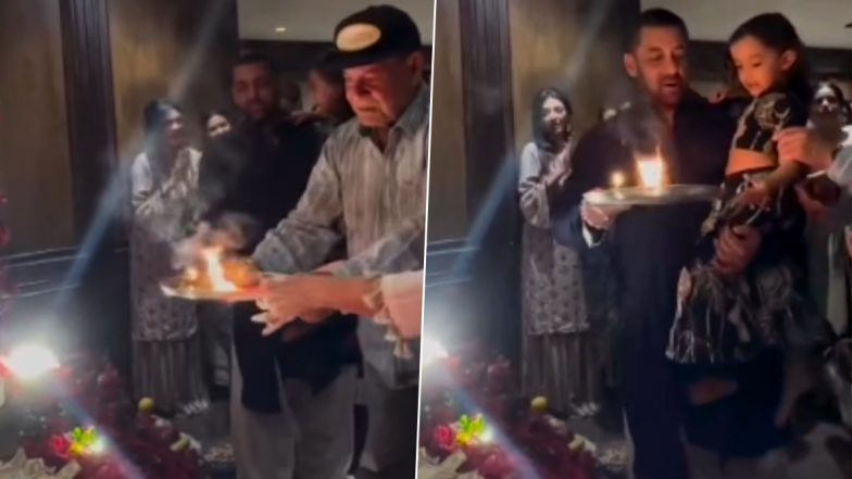 Ganesh Chaturthi 2023: सलमान खान बप्पा के दर्शन करने परिवार सहित पहुंचे बहन अर्पिता के घर, दबंग खान गणपति की आरती में हुए शामिल (Watch Video)