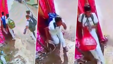 School Students Steal Laddu: हैदराबाद में स्कूल के छात्रों ने गणेश पंडाल से चुराए लड्डू, CCTV वीडियो में कैद