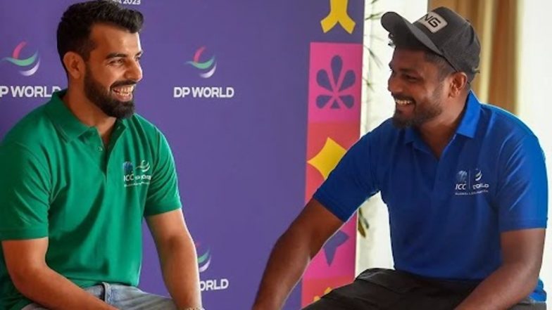 Shadab Khan Meet Sanju Samson: ICC विश्व कप से पहले एक कार्यक्रम में संजू सैमसन से मिले शादाब खान, देखें वायरल Photo