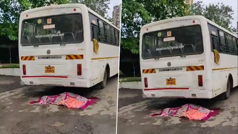 Thane Shocker: मुंबई से सटे ठाणे में प्राइवेट बस ने बुजुर्ग को कुचला, मौके पर मौत- Watch Video