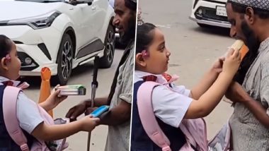 Viral Video: स्कूली बच्ची ने पेश की इंसानियत की मिसाल, सड़क पर भिखारी को खिलाया खाना