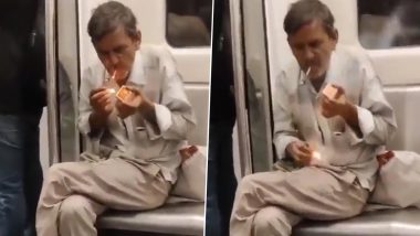 Smoking Inside Delhi Metro: अब दिल्ली मेट्रो में स्मोकिंग भी; शख्स ने सुलगाई बीड़ी (Watch Video)