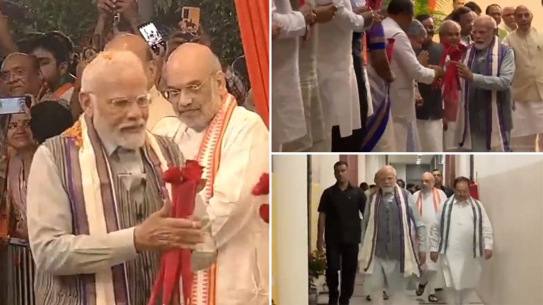 PM Modi Gets Grand Welcome: मोदी-मोदी के नारे... G20 समिट की सफलता के लिए बीजेपी मुख्यालय में पीएम मोदी का जोरदार स्वागत | Video