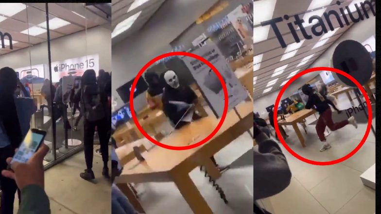 Apple Store Loot Video: आईफोन 15 के लिए एप्पल स्टोर में लूटपाट, मंहगे फोन लेकर भागी भीड़, लूट का वीडियो वायरल