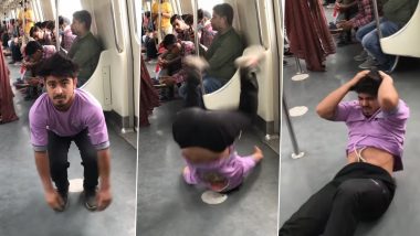 Delhi Metro Viral Video: दिल्ली मेट्रो में बैक फ्लिप मारते समय शख्स के साथ हो गया खतरनाक कांड, देखें वायरल वीडियो