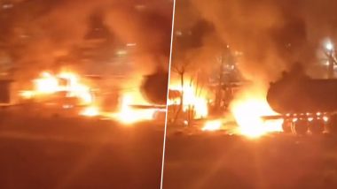 Maharashtra Fire Video: पिंपरी चिंचवड़ में बड़ा हादसा, LPG सिलेंडरों में विस्फोट के बाद लगी भीषण आग, कोई हताहत नहीं