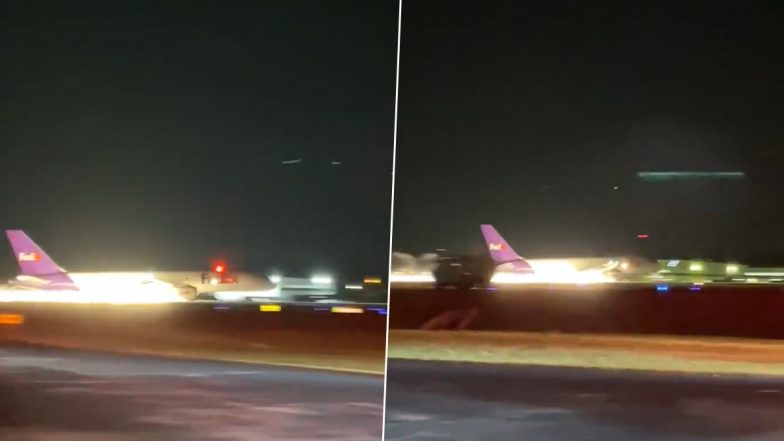Emergency Landing Danger Video: Fedex 757 जेट का लैंडिंग गियर फेल होने के बाद विमान की गई इमरजेंसी लैंडिंग, विमान में सवार तीनों लोग सुरक्षित