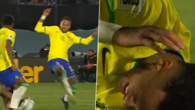 Brazil Striker Neymar Suffers Knee Injury: विश्व कप क्वालीफाइंग में उरुग्वे से ब्राजील की 2-0 से हार के दौरान नेमार हुए चोटिल, देखें वीडियो