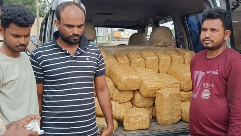 Telangana: ड्रग तस्करी मामले में तीन आरोपी गिरफ्तार, 102 किलो गांजा, 5 मोबाइल फोन जब्त