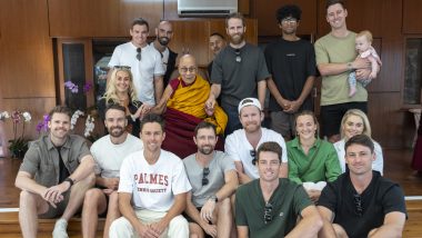 New Zealand Players with Dalai Lama: न्यूजीलैंड की टीम ने धर्मगुरु दलाई लामा से की मुलाकात, खिलाड़ियों के साथ की हल्की-फुल्की बातचीत
