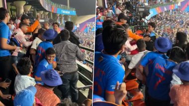 Video- Spectators Fight During Ind vs Afg Match CWC 2023: दिल्ली के अरुण जेटली स्टेडियम में भारत बनाम अफगानिस्तान मैच के दौरान दर्शकों में हुई मारपीट, देखें वायरल वीडियो