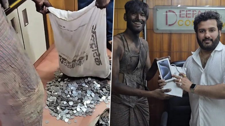 Video: भिखारी की ड्रेस पहने एक आदमी सिक्कों से भरी बोरी के लेकर iPhone 15 खरीदने पहुंचा