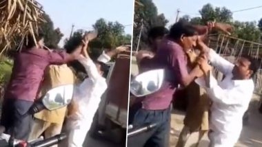 Man Beaten by Sarpanch in MP Video: सिंगरौली में महिला ग्राम प्रधान और उसके बेटे ने बुजुर्ग को चप्पल से पीटा