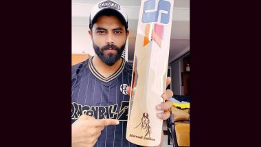 ‘Marwadi Stallion’ Spotted on Ravindra Jadeja’s Bat: भारत बनाम इंग्लैंड मैच के दौरान रवींद्र जडेजा के बल्ले पर नजर आया 'मारवाड़ी स्टैलियन', देखें तस्वीर