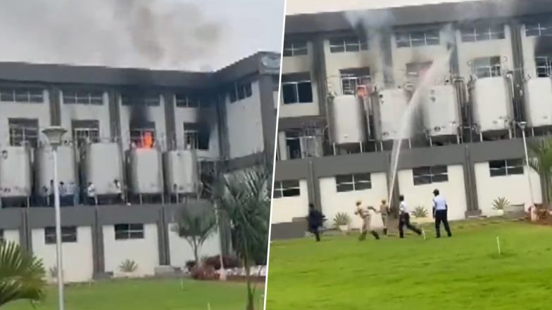 Karnataka Manmul Dairy Fire Video: कर्नाटक के मांड्या में मनमुल डेयरी में लगी आग, काबू पाने की कोशिश जारी