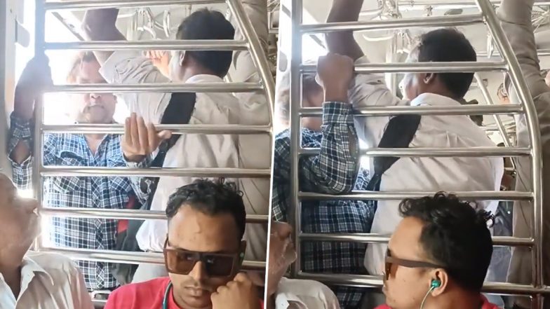 Mumbai Local Fight Video: चलती मुंबई लोकल के दरवाजे पर दो पुरुषों में लड़ाई, धक्का मुक्की का वीडियो वायरल
