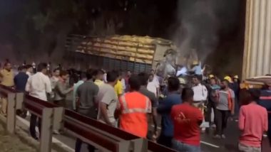 Pune Accident Video: पुणे-बैंगलोर हाईवे पर बड़ा हादसा, ट्रक में आग लगने से चार लोगों मौत, दो घायल