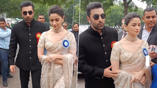 National Award के लिए पति रणबीर कपूर के साथ नजर आईं Alia Bhatt, ऑफ व्हाइट साड़ी में दिखा एक्ट्रेस का स्टनिंग अवतार (Watch Video)