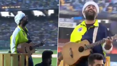 Arijit Singh Performs 'Jeetega Jeetega India Jeetega': पाकिस्तान के खिलाफ मैच से पहले अरिजीत सिंह ने नरेंद्र मोदी स्टेडियम में किया परफॉर्म, देखें वीडियो