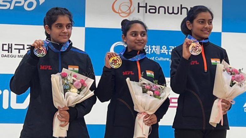 Asian Shooting Championships: भारतीय जूनियर महिला 10 मीटर एयर राइफल टीम ने एशियाई चैंपियनशिप में स्वर्ण पदक जीता