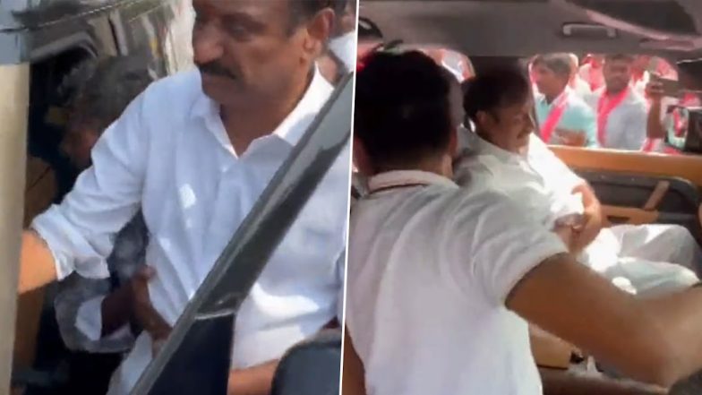 BRS MP K Prabhakar Reddy Stabbed: तेलंगाना में चुनाव प्रचार के दौरान BRS सांसद प्रभाकर रेड्डी पर जानलेवा हमला, शख्स ने पेट में मारा चाकू, देखें वीडियो