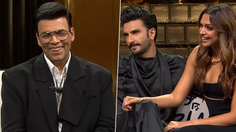 Coffee With Karan S8: बॉलीवुड के पावर कपल रणवीर सिंह और दीपिका पादुकोण साथ में पहुंचे 'कॉफी विद करण', करण जौहर के साथ की जमकर मस्ती (Watch Video)