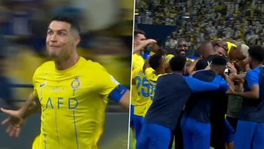 Cristiano Ronaldo Goal Celebration: शानदार फ्री-किक गोल के बाद क्रिस्टियानो रोनाल्डो ने टीममेट्स के साथ जमकर मनाया जश्न, देखें वायरल वीडियो 