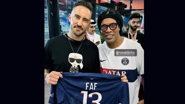 Faf du Plessis Meets Ronaldinho: कतर ग्रांड प्रिक्स में  ब्राजील के फुटबॉल लीजेंड रोनाल्डिन्हो से मिले फाफ डू प्लेसिस