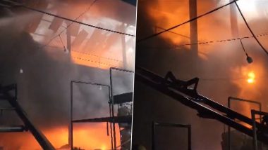 Gujarat Dyeing Factory Fire Video: सूरत के पांडेसरा इलाके में रंगाई की फैक्ट्री में लगी भीषण आग, काबू पाने की कोशिश जारी