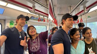 Hrithik Roshan traveled by metro: एक्शन शूट के लिए ऋतिक रोशन ने मुंबई मेट्रो से की यात्रा, Fighter ने फैंस के साथ शेयर किया वीडियो और तस्वीरें (Watch Video)