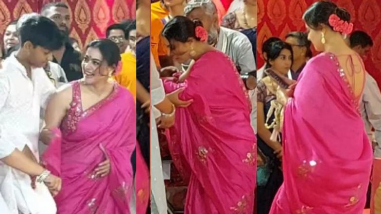 VIDEO: दुर्गा पंडाल में काजोल के लड़खड़ाए पैर, रानी-कियारा और हेमा मालिनी ने भी उत्सव में लिया हिस्सा