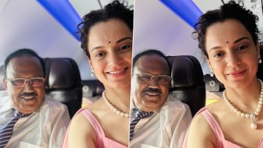 Kangana Ranut: कंगना रनौत की अजीत डोभाल से फ्लाइट में हुई अचानाक मुलाकात, Tejas एक्ट्रेस ने इसे बताया भाग्य (View Pics)