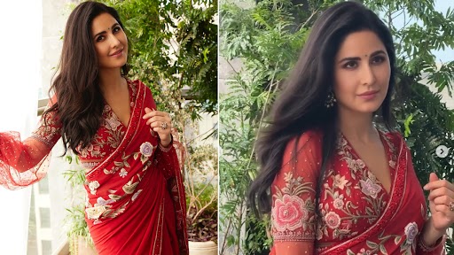 Katrina Kaif ने रेड साड़ी पहन सोशल मीडिया पर शेयर किया वीडियो, एक्ट्रेस ने फैंस को दी दशहरा की शुभकामनाएं (Watch Video)