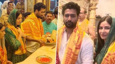 Katrina Kaif and Vicky Kaushal visits Siddhivinayak temple: गणपति बप्पा के दर्शन के लिए सिद्दीविनायक मंदिर पहुंचे कैटरीना कैफ और विक्की कौशल, फैंस ने बरसाया प्यार (View Pics)