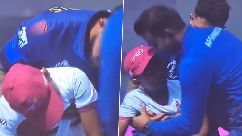 Child Faints During National Anthem: अफ़ग़ानिस्तान के खिलाफ मैच से पहले राष्ट्रगान के दौरान श्रीलंकाई कप्तान कुसल मेंडिस के साथ गया बच्चा हुआ बेहोश, देखें वायरल वीडियो