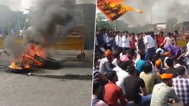 Maratha Reservation Protests: महाराष्ट्र में मराठा आरक्षण की मांग को लेकर प्रदर्शन तेज, मुंबई से पुणे और बेंगलुरु से शिरडी जाने वाली बसें रद्द (Watch Video)