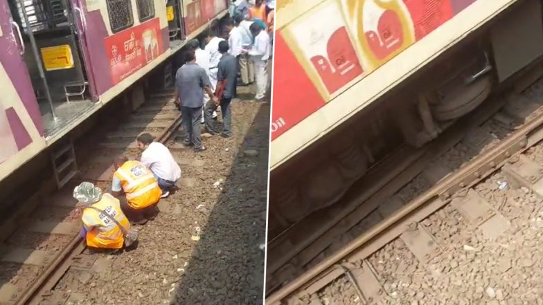 Mumbai Local Derails Video: वेस्टर्न लाइन की लोकल ट्रेन का पहिया मुंबई सेंट्रल स्टेशन के पास पटरी से उतरा, रेल सेवा कुछ समय के लिए रही प्रभावित!