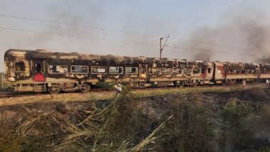 Uttar Pradesh Train Fire Video: आगरा में भदोही रेलवे स्टेशन के पास पातालकोट एक्सप्रेस के दो डिब्बों में लगी