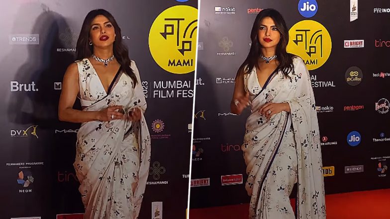 Priyanka Chopra ने देसी अवतार में Mami Film Festival में बिखेरा जलाव, एक्ट्रेस की किलर पोज धड़काया यूजर्स का दिल (Watch Video)