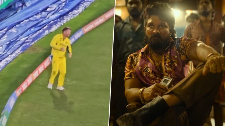 Pushpa Craze Continues with David Warner: 'पुष्पा 2' की रिलीज के इंतजार के बीच कम नहीं हुआ है 'पुष्पा' का क्रेज, डेविड वॉर्नर ने फॉलो किए अल्लू अर्जुन के डांस स्टेप (Watch Video)