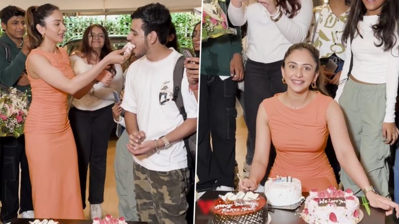 Rakul Preet Singh Birthday: रकुल प्रीत सिंह ने मीडिया और फैंस के साथ मनाया जन्मदिन, अपने हाथों से खिलाया केक (Watch Video)