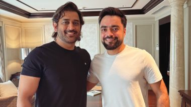 Rashid Khan Meets MS Dhoni: राशिद खान ने की एमएस धोनी से मुलाकात, तस्वीर शेयर कर कही बड़ी बात, देखें Tweet