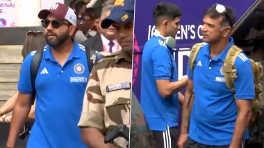 Team India Arrive In Mumbai: श्रीलंका के खिलाफ विश्व कप मैच से पहले मुंबई पहुंचे रोहित शर्मा, जसप्रित बुमराह समेत टीम इंडिया, देखें वीडियो