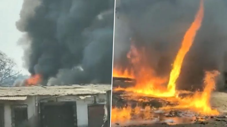 Thane Fire Video: ठाणे के भिवंडी में केमिकल गोदाम में लगी भीषण आग, काबू पाने की कोशिश जारी