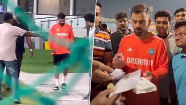 Virat Kohli Signs Autograph For Fans: ICC विश्व कप मैच से पहले अभ्यास सत्र के बाद विराट कोहली ने फैंस को दिए ऑटोग्राफ, देखें वायरल वीडियो