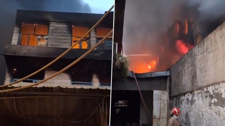 Delhi Fire: पीरा गढ़ी इलाके में जूता चप्पल की फैक्ट्री में लगी भीषण आग; Video आया सामने