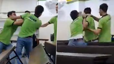 Students Fight Inside Allen Classroom Video: कोचिंग क्लास में सीट को लेकर स्टूडेंट्स के बीच हुई लड़ाई, एक-दूसरे को बेरहमी से पीटा