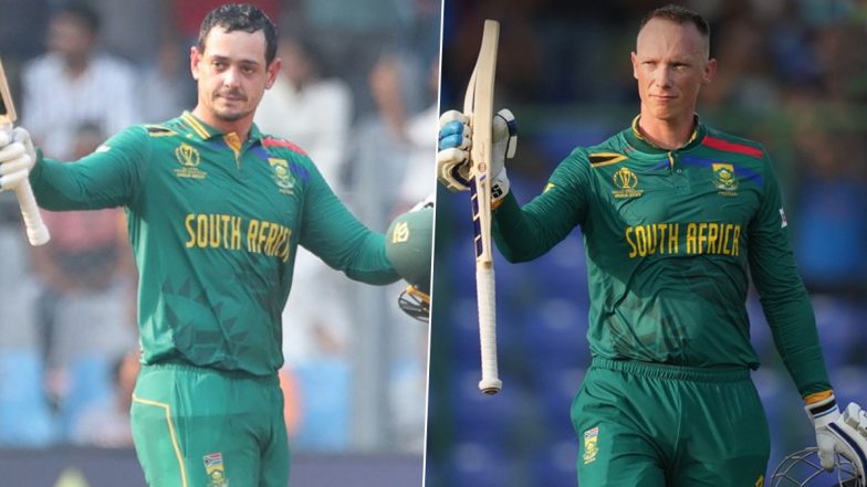 NZ vs SA, World Cup 2023: क्विंटन डी कॉक और रासी वान डर डुसेन ने जड़े तूफानी शतक, साउथ अफ्रीका ने खड़ा किया 358 रनों का पहाड़