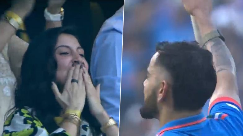 Virat Flying Kiss To Anushka: विराट कोहली ने अपना 50वां शतक लगाने के बाद पत्नी अनुष्का शर्मा ने दीं फ्लाइंग किस, देखें विडियो