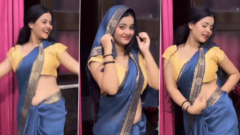 Desi Bhabhi Dance Video: देसी भाभी ने साड़ी में माधुरी दीक्षित के गाने 'चने के खेत में' पर किया डांस, देखें वीडियो